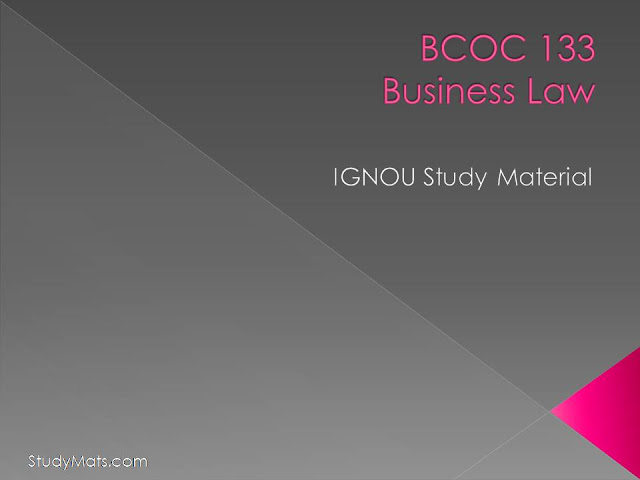BCOC 133 Download Study Material PDF for free